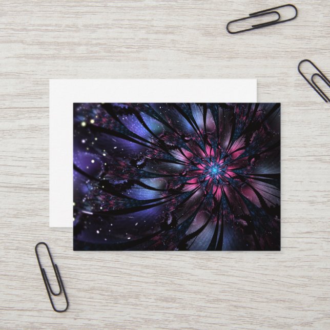 Carte De Visite Conception Abstraite des fleurs fractales. (Devant/Arrière en situation)
