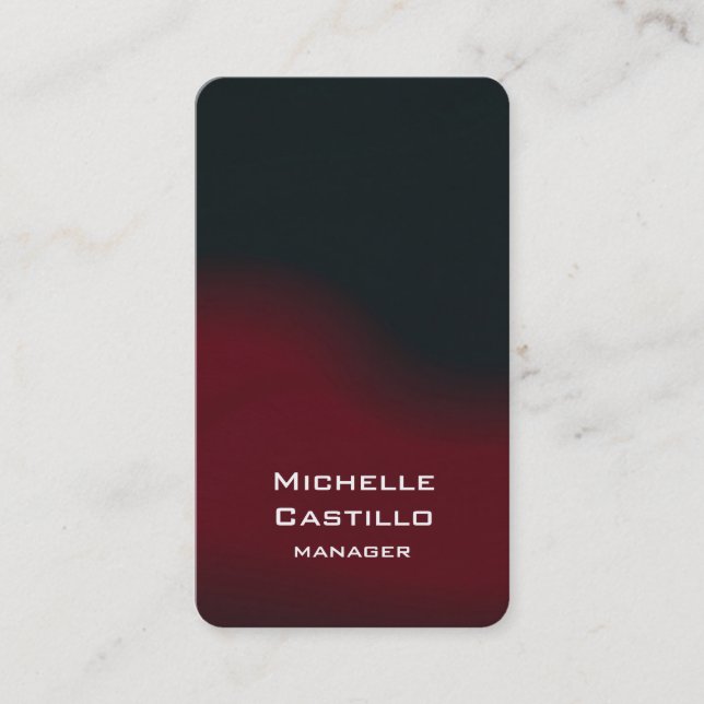Carte De Visite Conception artistique verticale rouge noir unique (Devant)