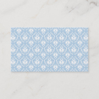 Carte De Visite Conception blanche et bleu-clair de damassé