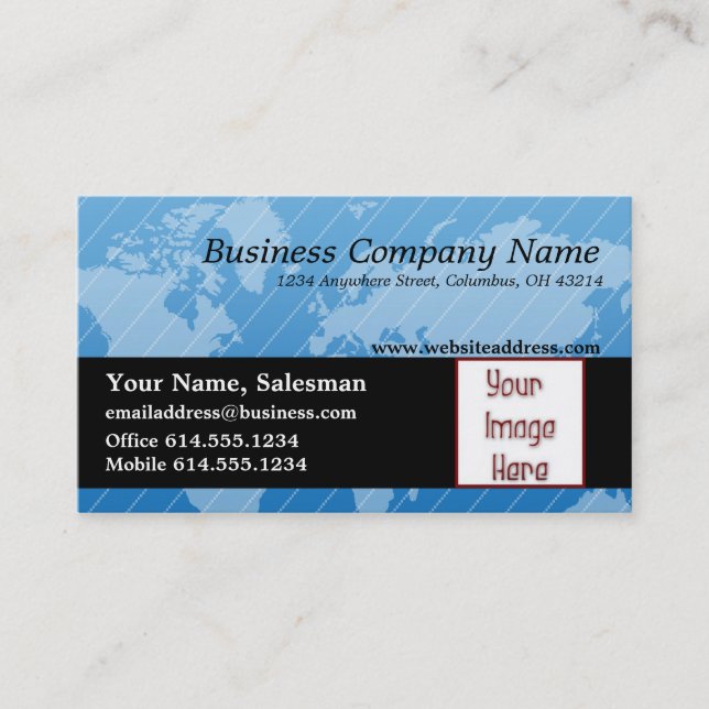 Carte de visite : : Conception bleue 2 de carte du (Devant)