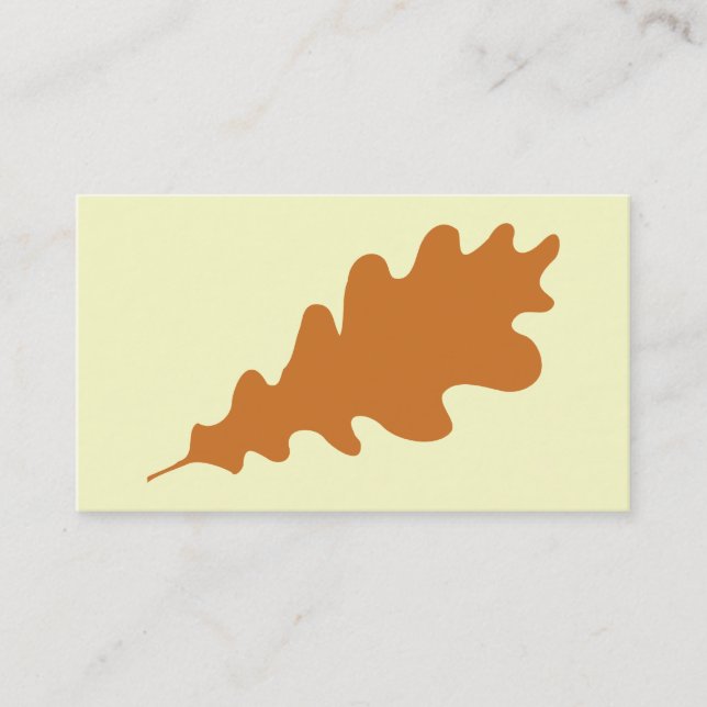 Carte De Visite Conception Brown de feuilles de chêne. (Devant)