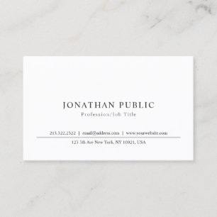 Carte De Visite Conception classique professionnelle simple lisse