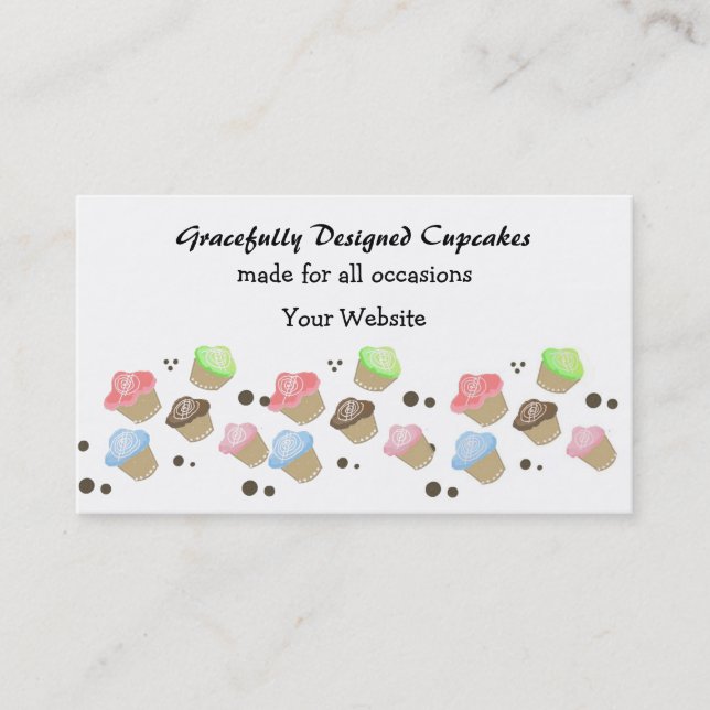 Carte De Visite Conception Cute Mini Cupcake (Devant)
