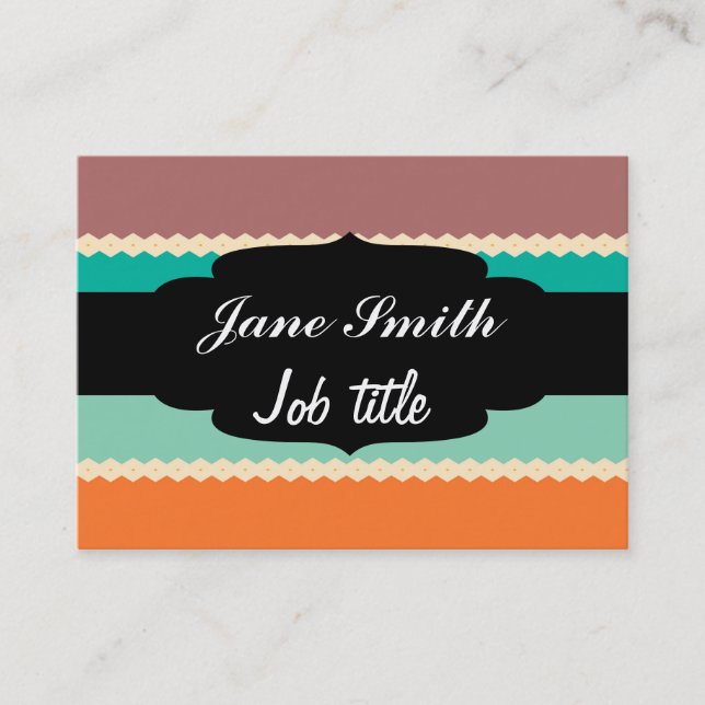 Carte De Visite Conception d'abrégé sur rangées de losange (Devant)