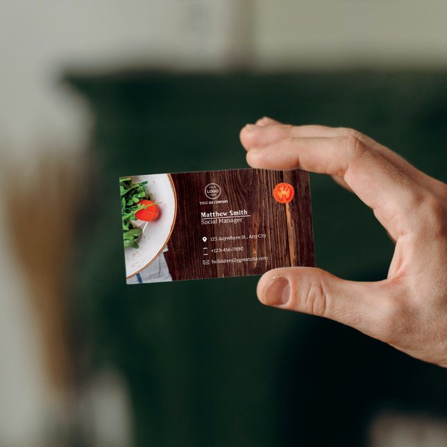 Carte De Visite Conception d'Aliments Sains Simple & Moderne Chef  (Simple & Modern Healthy Food Design Personal Chef Business Card)