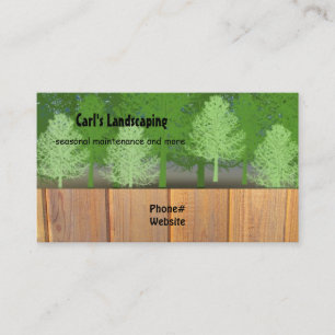 Carte De Visite Conception d'aménagement paysager avec arbres et c