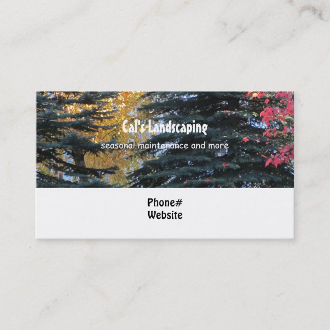 Carte De Visite Conception d'aménagement paysager d'arbres (Devant)