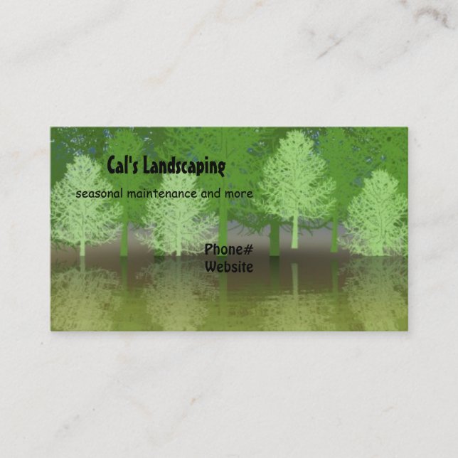 Carte De Visite Conception d'aménagement paysager de forêt d'arbre (Devant)