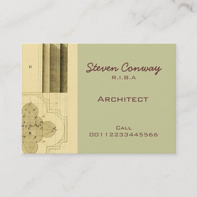 Carte De Visite Conception d'architecture gothique de ~ (Devant)