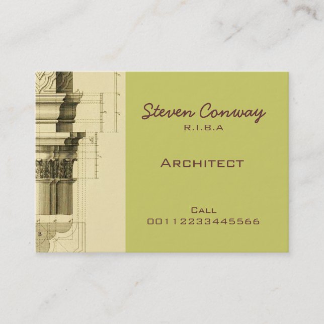 Carte De Visite Conception d'architecture gothique de ~ (Devant)