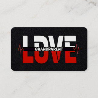 Carte De Visite Conception de battement de cœur d'amour de grands-