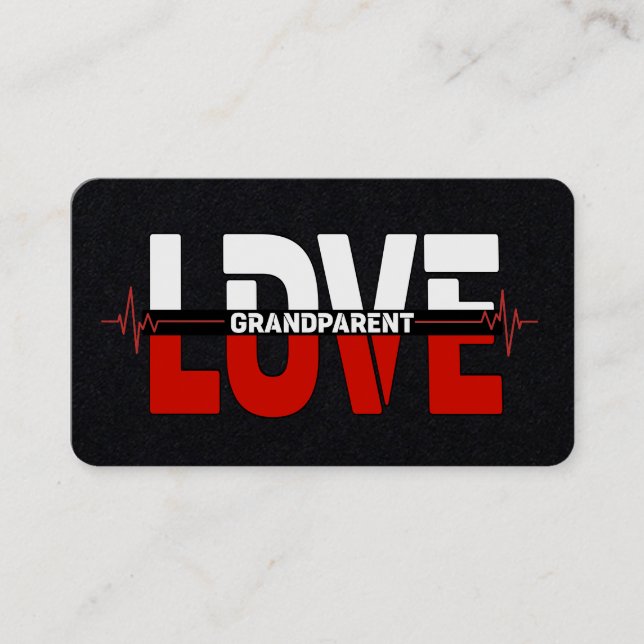 Carte De Visite Conception de battement de cœur d'amour de grands- (Devant)