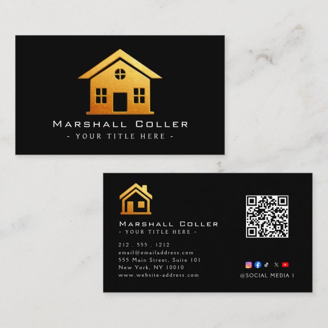 Carte De Visite Conception de biens immobiliers de luxe magnétique (Devant / Derrière)