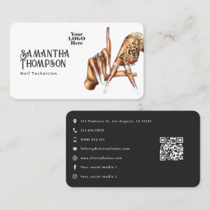 Carte De Visite Conception de branding de salon de manucure élégan