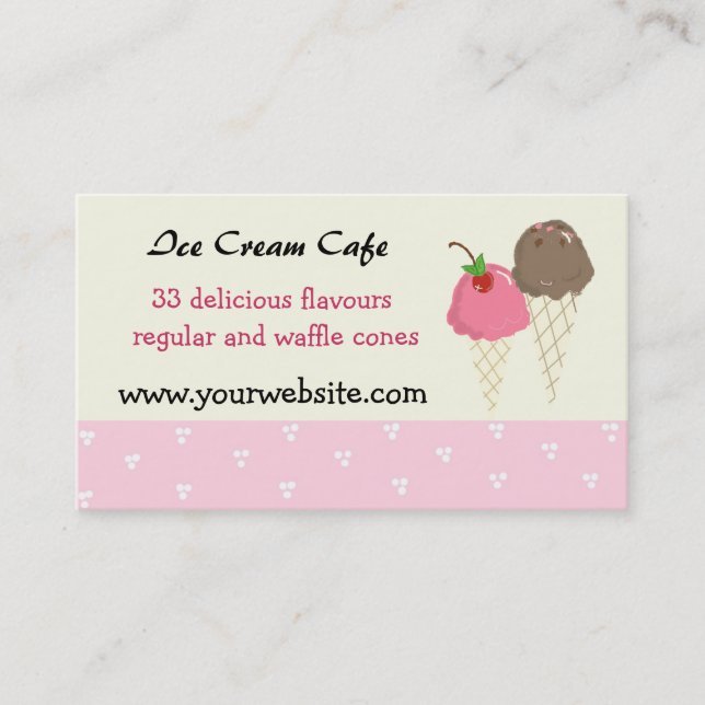 Carte De Visite Conception de café de glace (Devant)