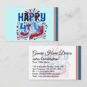 Carte De Visite Conception de célébration patriotique du 4 juillet