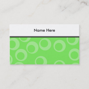 Carte De Visite Conception de cercle en vert. Rétro motif. Coutum
