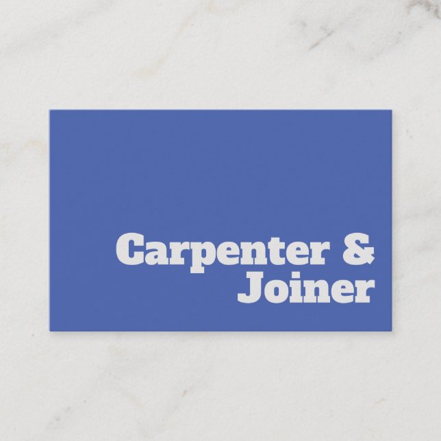 Carte De Visite Conception de charpentier et de joint gras et tran (Devant)
