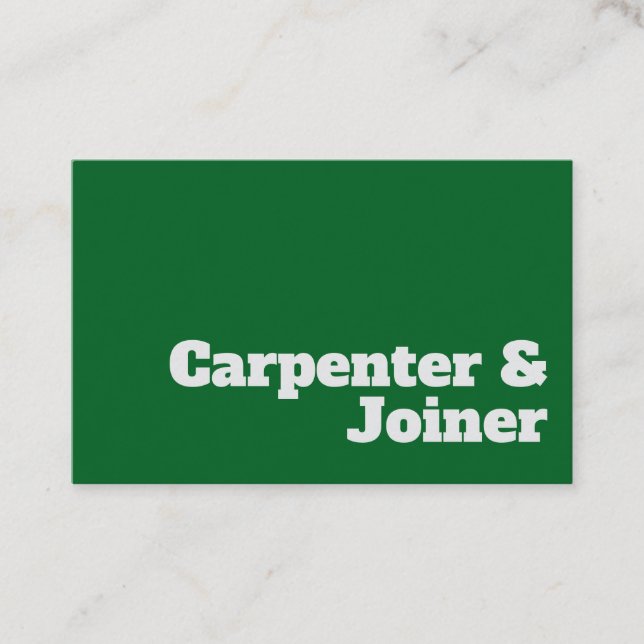 Carte De Visite Conception de charpentier et de joint gras et tran (Devant)