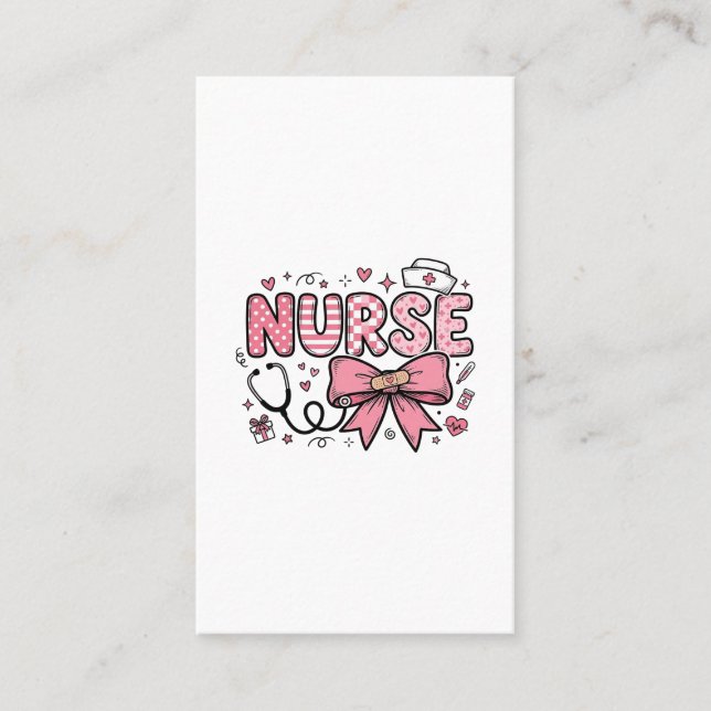 Carte De Visite Conception de chemise vectorielle Cute Nurse Bow H (Devant)