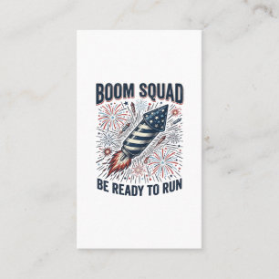 Carte De Visite Conception de chemise vintage Boom Squad Feu d'art