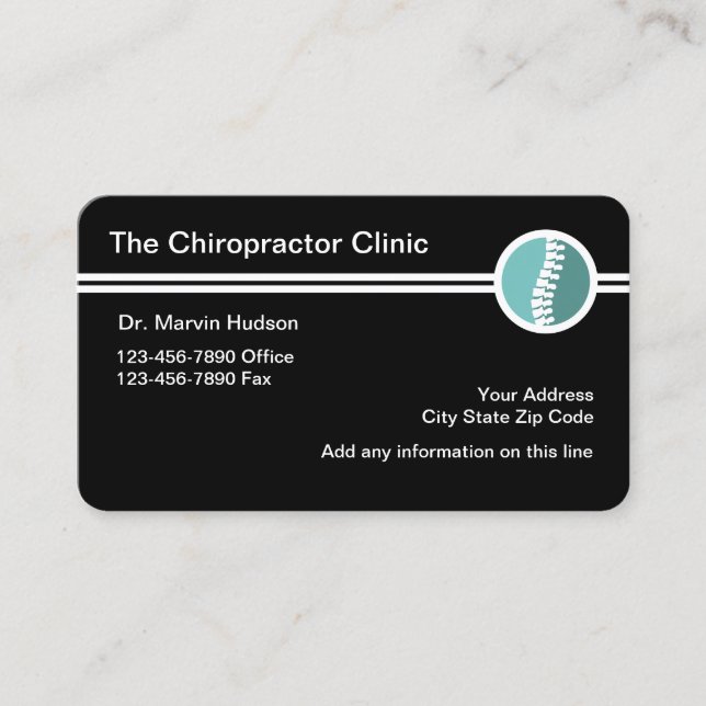 Carte De Visite Conception de chiropracteur moderne (Devant)