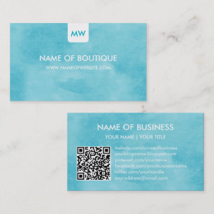 Carte De Visite Conception de code QR pour la boutique Turquoise