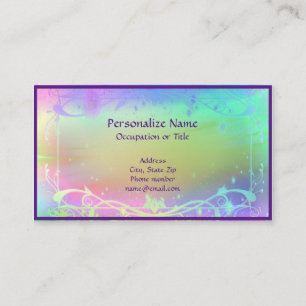 Carte De Visite Conception de couleurs pastel avec bordure violett