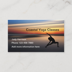 Carte De Visite Conception de cours de Yoga Beach Sunset