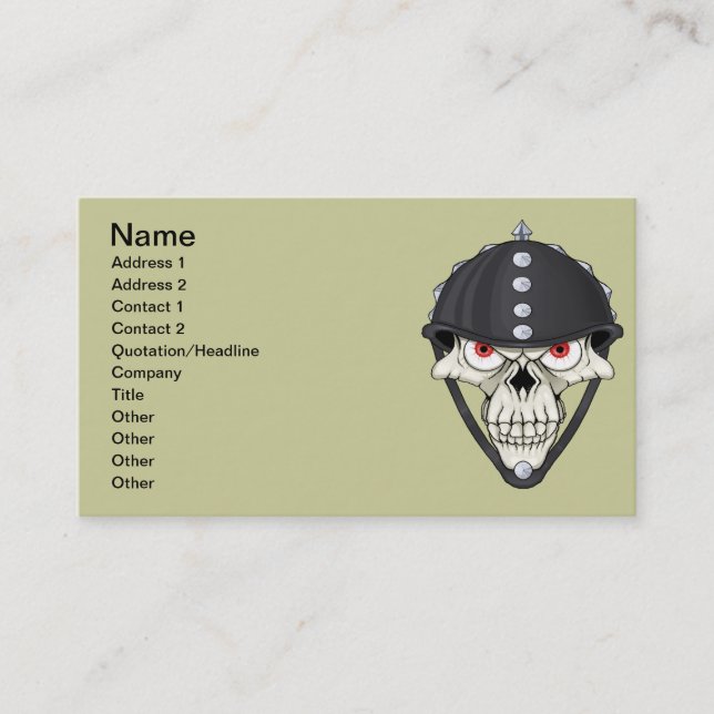 Carte De Visite Conception de crâne de casque de motard pour des (Devant)