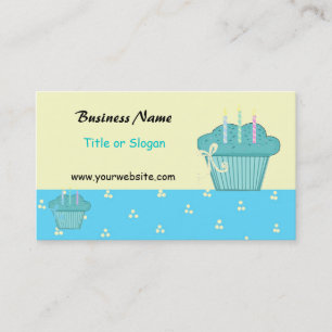 Carte De Visite Conception de Cupcake Bleu Mignon