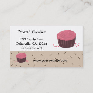 Carte De Visite Conception de Cupcake Rose