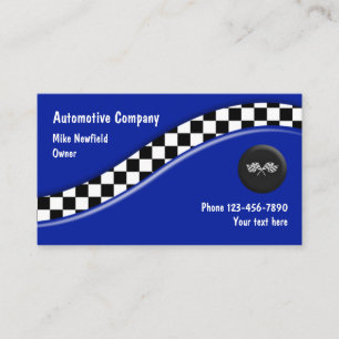 Carte De Visite Conception de drapeau de course automobile