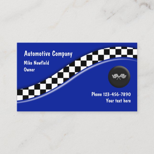 Carte De Visite Conception de drapeau de course automobile (Devant)