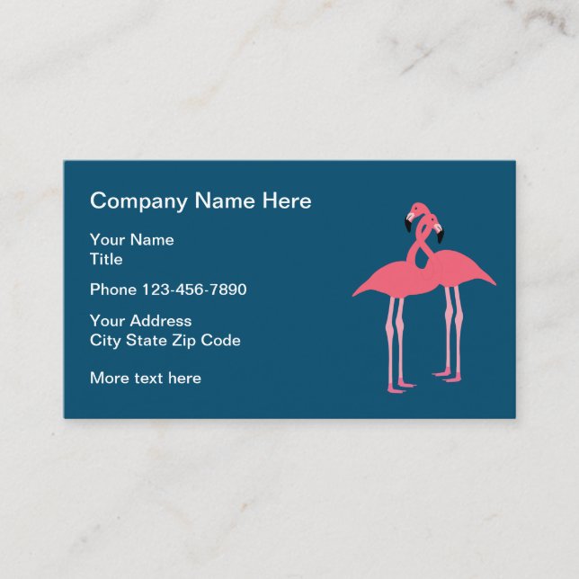 Carte De Visite Conception de flamant rose (Devant)