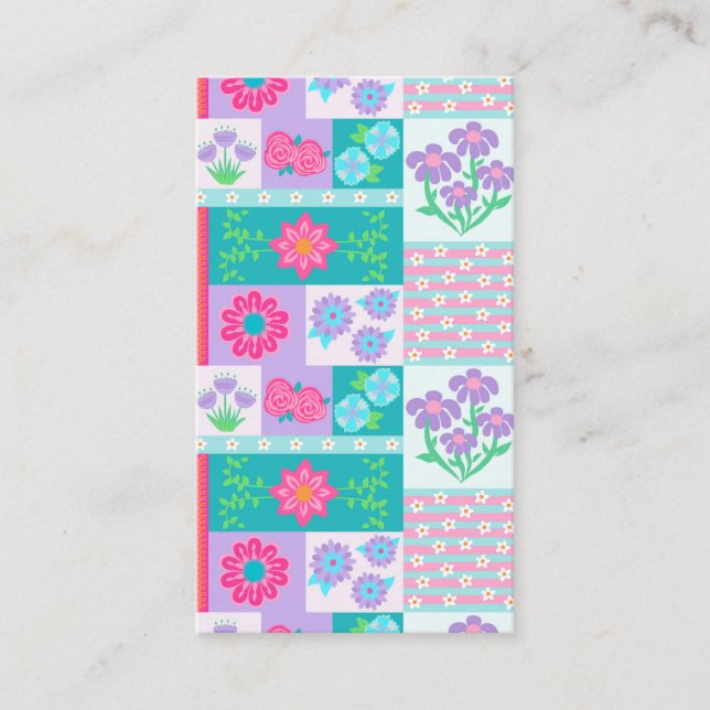 Carte De Visite Conception de fleurs vibrantes en fleurs (Devant)