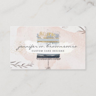 Carte De Visite Conception de gâteau de fleurs Boulangerie Pâtisse