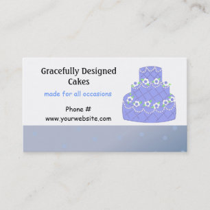 Carte De Visite Conception de gâteau de mariage bleu clair