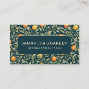Carte De Visite Conception de jardin de citrus avec des oranges, d