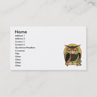 Carte De Visite conception de la chouette rétro
