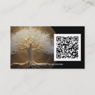 Carte De Visite Conception de l'Arbre de Lumière Éternelle Arbre