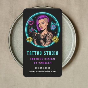 Carte De Visite Conception de l'image de marque d'un salon de tato