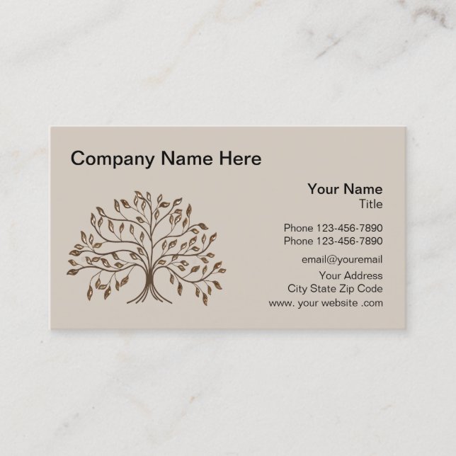 Carte De Visite Conception de logo d'arbre professionnel (Devant)