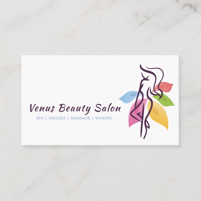 Carte De Visite Conception de logo de spa de salon de beauté (Devant)
