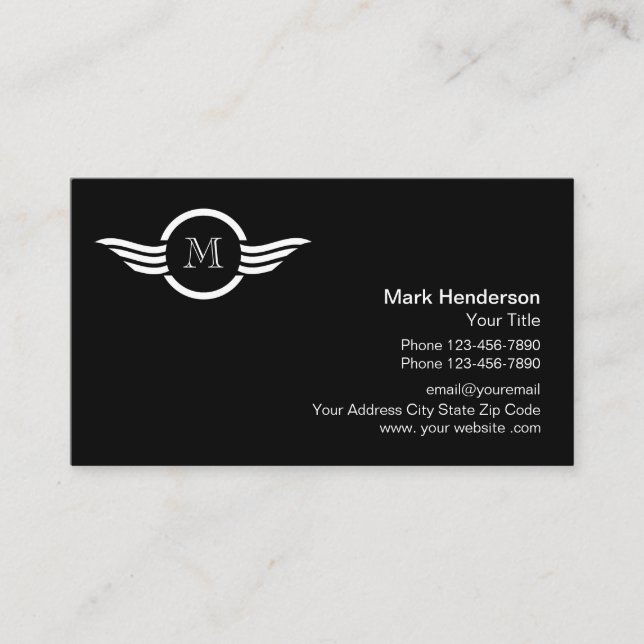 Carte De Visite Conception de logo monogramme professionnel (Devant)