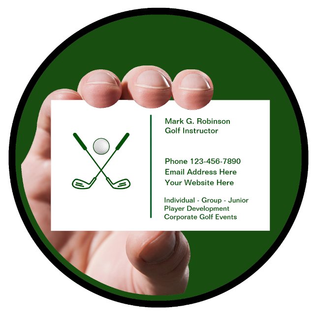 Carte De Visite Conception de logo pour leçons de golf (Créateur téléchargé)