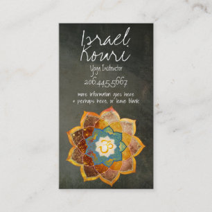 Carte De Visite Conception de mandala de fleur Om dorée