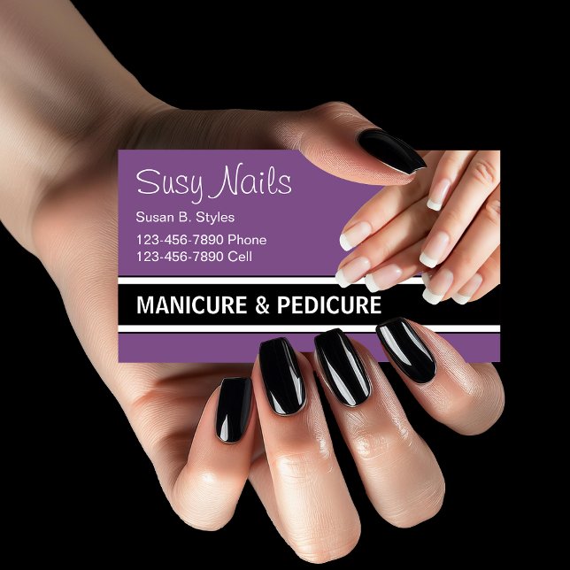 Carte De Visite Conception de manucure Ongles de beauté (Créateur téléchargé)