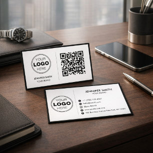 Carte De Visite Conception de marque exécutive de QR minimaliste