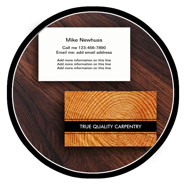 Carte De Visite Conception de menuiserie de charpentier (carpenter business cards)